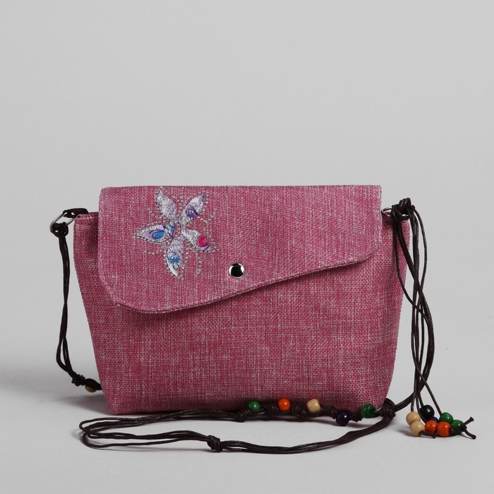 Сумка детская на магните "Цветок", 1 отдел, длинный ремень, цвет розовый
