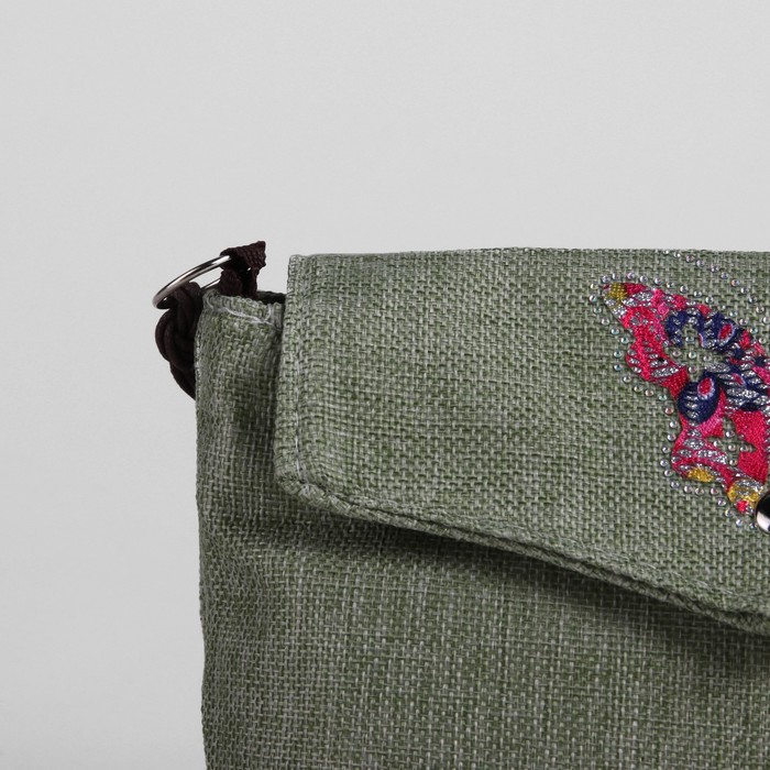 Сумка детская на магните "Бабочка", 1 отдел, длинный ремень, цвет зелёный