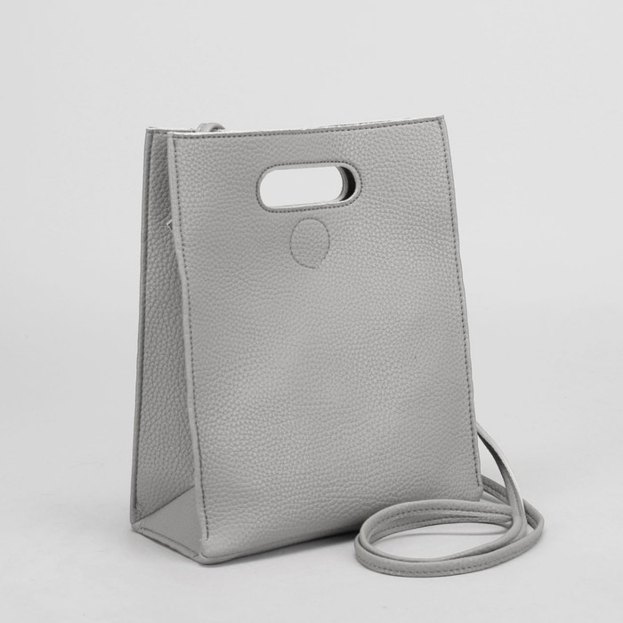 Сумка женская на магните "Планшет", 1 отдел, длинный ремень, серая