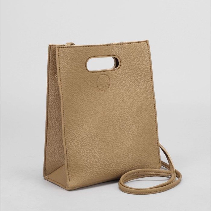 Сумка женская на магните "Планшет", 1 отдел, длинный ремень, бежевая