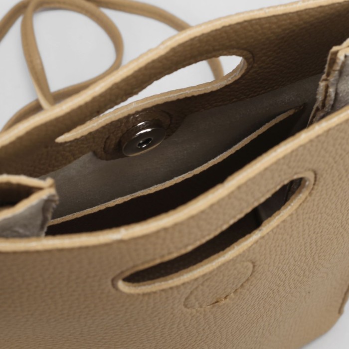 Сумка женская на магните "Планшет", 1 отдел, длинный ремень, бежевая