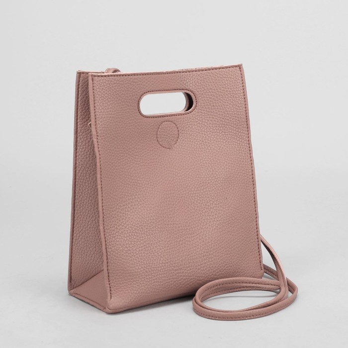 Сумка женская на магните "Планшет", 1 отдел, длинный ремень, розовая