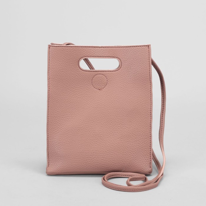 Сумка женская на магните "Планшет", 1 отдел, длинный ремень, розовая