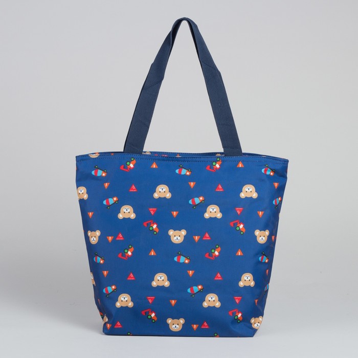 Сумка женская на молнии "Классика", 1 отдел, синяя