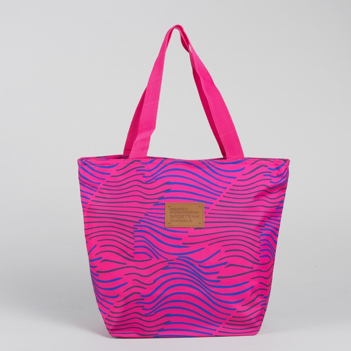 Сумка женская на молнии "Волна", 1 отдел, цвет малиновый