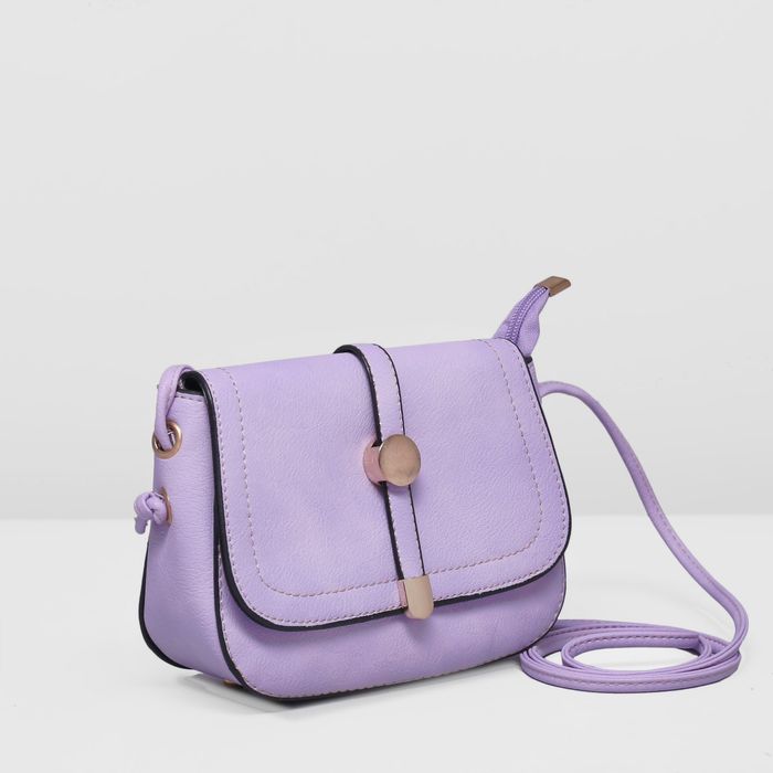 Сумка женская на молнии "Бэлла", 1 отдел, длинный ремень, цвет сиреневый