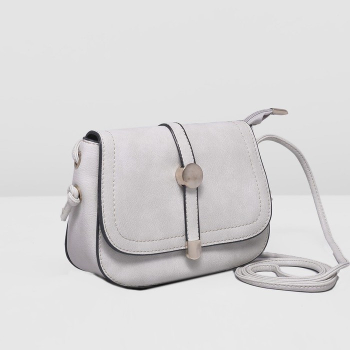 Сумка женская на молнии "Бэлла", 1 отдел, длинный ремень, цвет серый