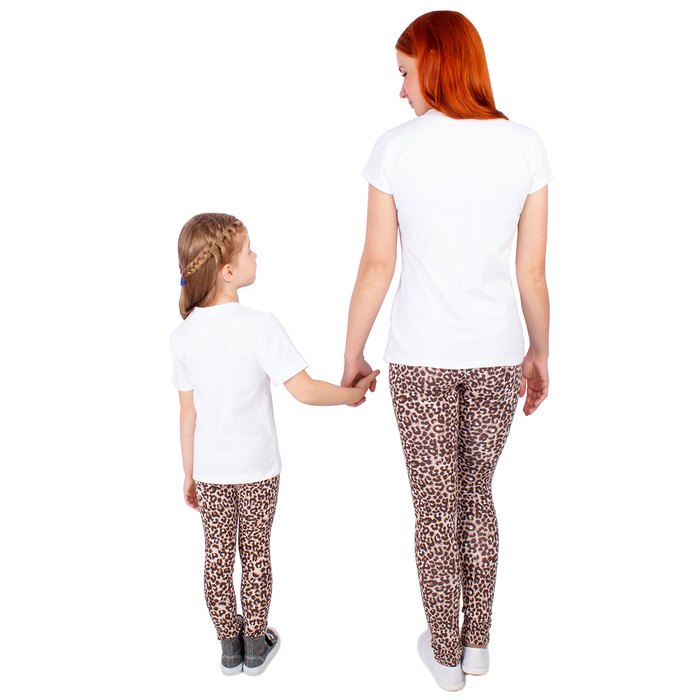 Легинсы для девочки "Волшебная радуга", рост 104 см (54), цвет коричневый, принт леопард ДРЛ894804н