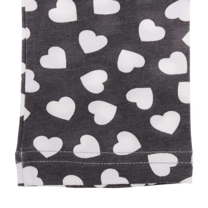 Легинсы для девочки "Волшебная радуга", рост 92 см (50), цвет серый/белый, принт сердечки ДРЛ894800н_М