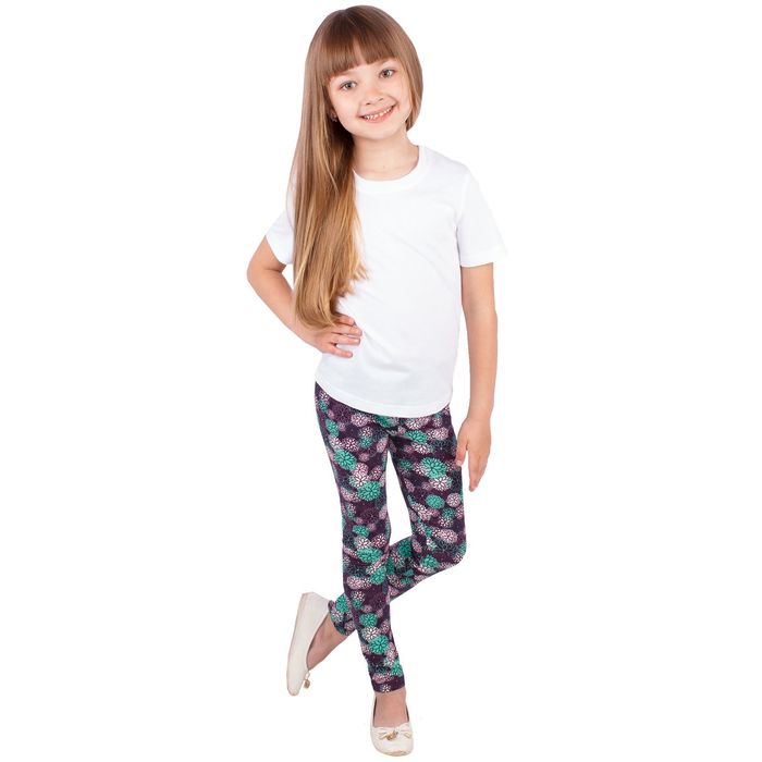 Легинсы для девочки "Волшебная радуга", рост 92 см (50), цвет фиолетовый, принт цветы ДРЛ894804н_М