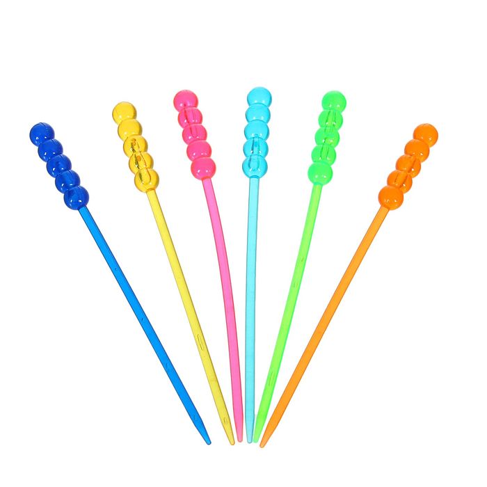 Шпажки для канапе "Фигурная палочка" цвета МИКС (набор 24 шт)