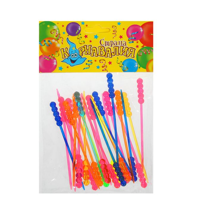Шпажки для канапе "Фигурная палочка" цвета МИКС (набор 24 шт)