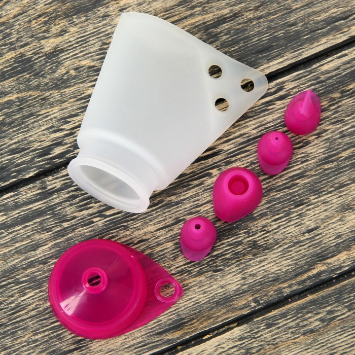 Мешок кондитерский с отверстиями для хранения насадок "Сирень", 4 насадки