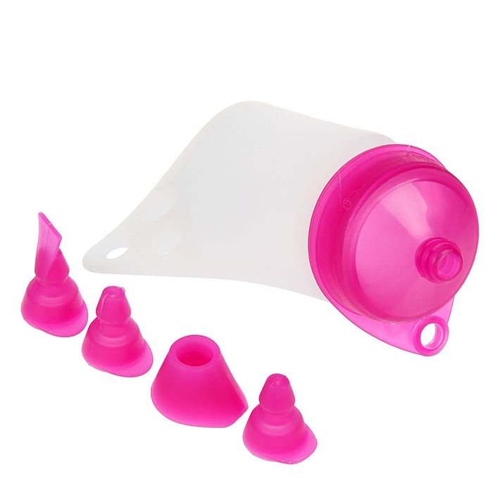 Мешок кондитерский с отверстиями для хранения насадок "Сирень", 4 насадки