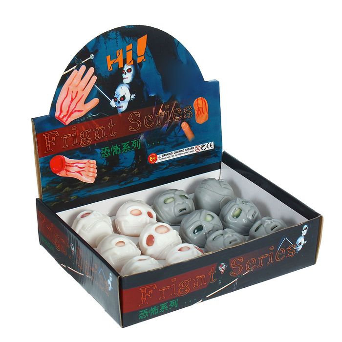 Мялка "Ужастик" с червями, цвета МИКС