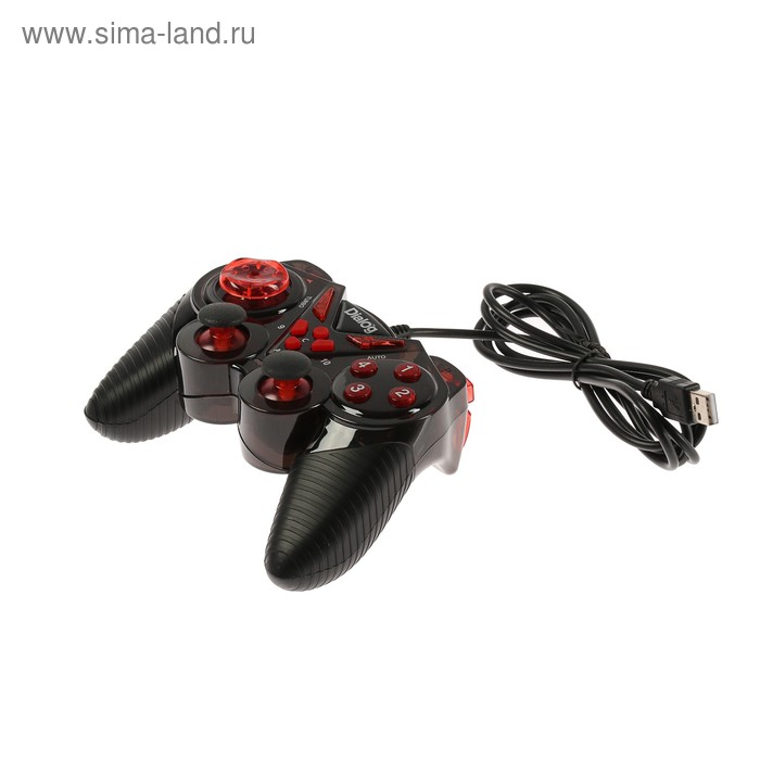 геймпад dialog gp a13 черный красный Геймпад Dialog Action GP-A13, проводной, вибрация, для PC, PS2/3, USB, черно-красный