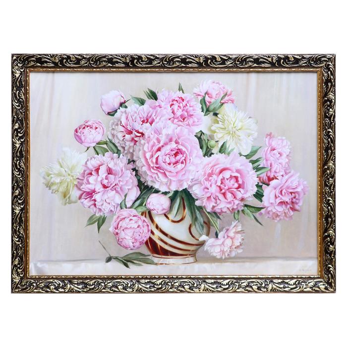 Картина "Шикарные пионы", рама микс