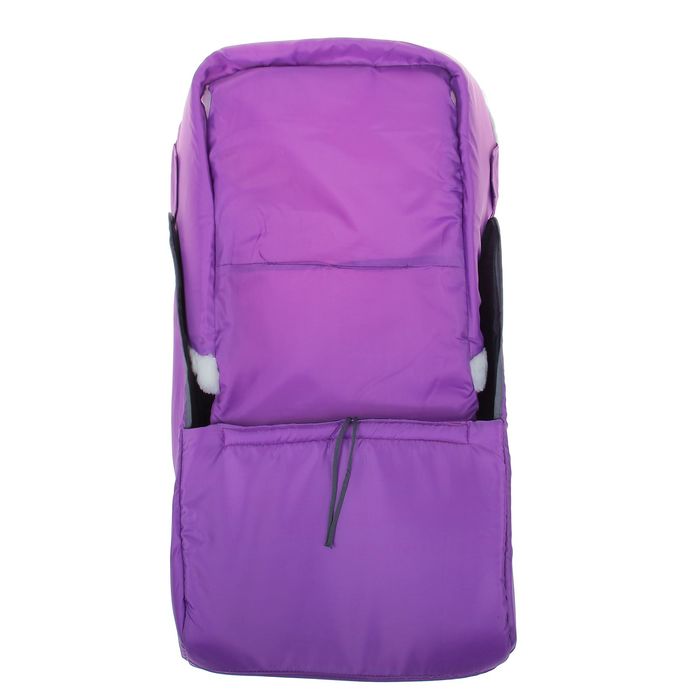 Сиденье для санок «Заяц» меховое, со съёмным чехлом для ног на молнии, цвет лаванда