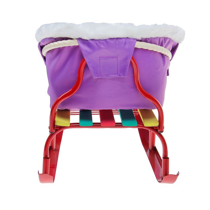 Сиденье для санок «Заяц» меховое, со съёмным чехлом для ног на молнии, цвет лаванда