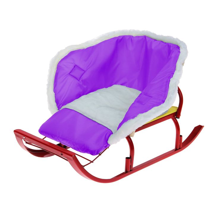 Сиденье для санок «Заяц» меховое, со съёмным чехлом для ног на молнии, цвет лаванда