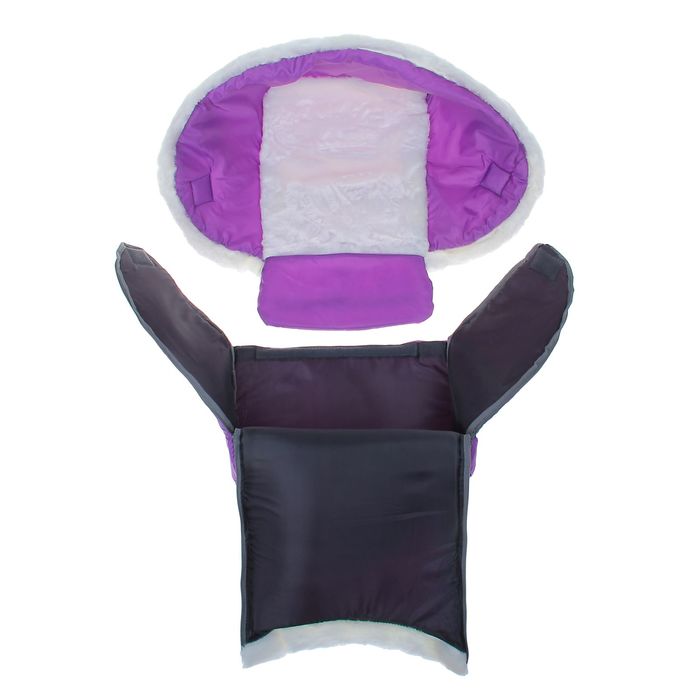 Сиденье для санок «Заяц» меховое, со съёмным чехлом для ног на молнии, цвет лаванда
