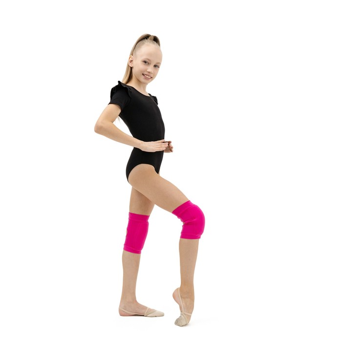 Наколенники для гимнастики и танцев с уплотнителем, размер M (11-14 лет), цвет фуксия