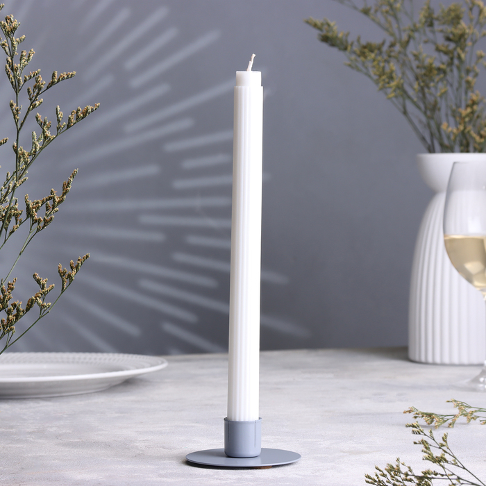 подсвечник круг серый