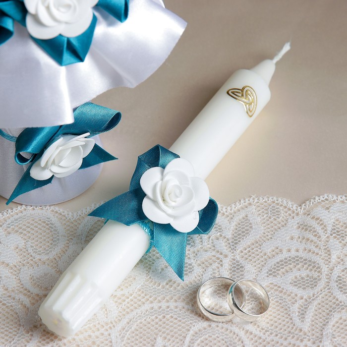 Набор свечей «Семейный очаг», 3 шт., бирюзовый, микс