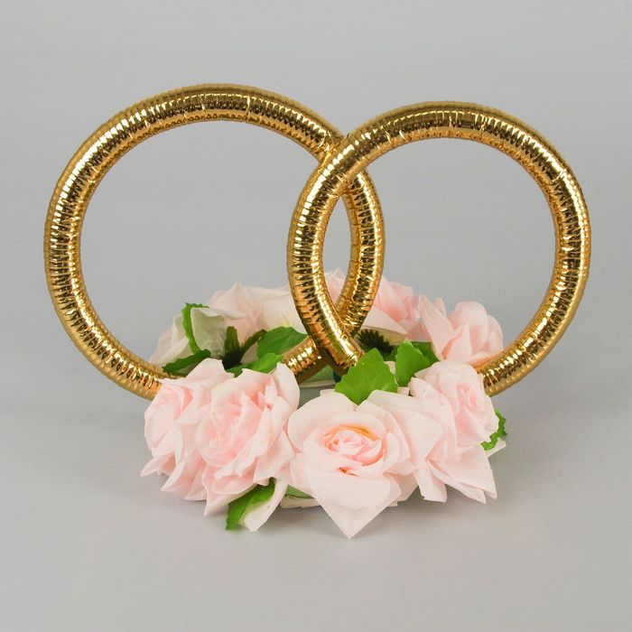 Набор для украшения автомобиля: кольца на крышу, кольца на радиатор, 2 ленты на капот, 2 банта, розовый