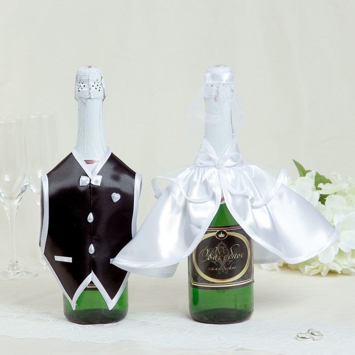 Украшение на шампанское "Элит" белое