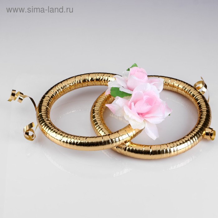 Кольца на радиатор «Свадьба» с розовыми цветами