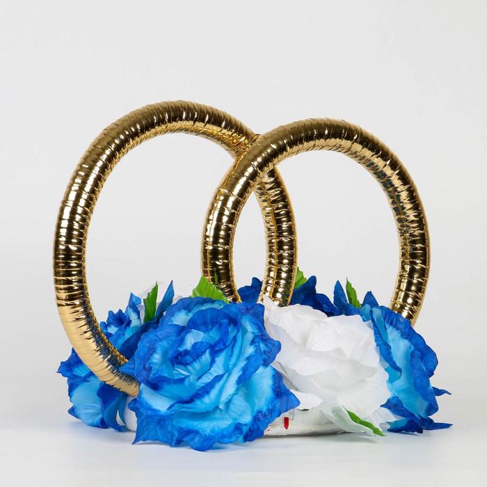 Кольца на крышу «Свадьба», бело-синие