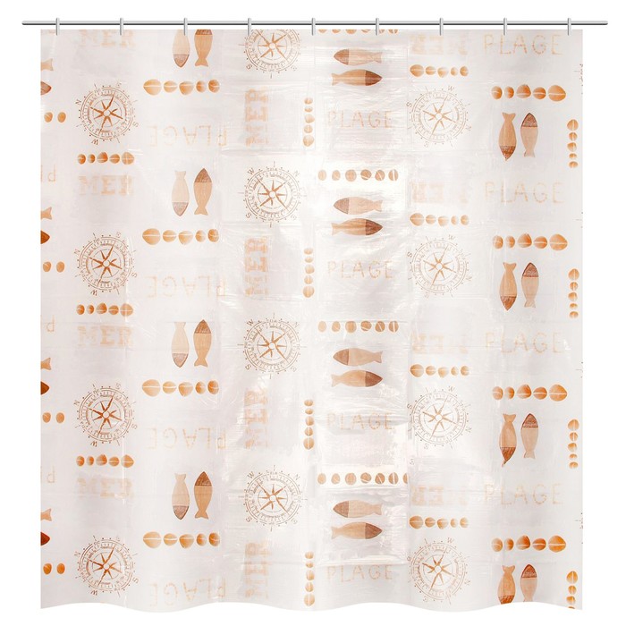 Штора для ванной комнаты,180х200 см, ПВХ