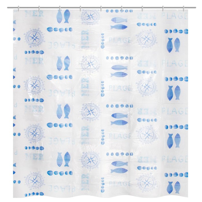 Штора для ванной комнаты,180х200 см, ПВХ