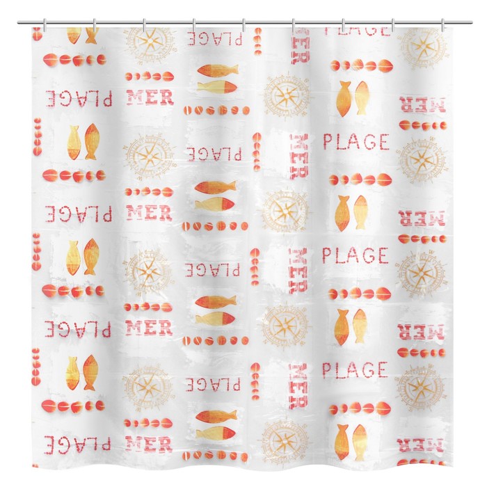 Штора для ванной комнаты,180х200 см, ПВХ