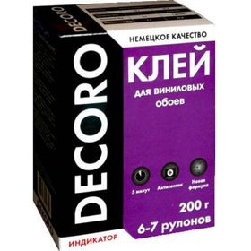 

Клей для виниловых обоев Decoro ART 110-200, 200 г (на 6-7 рулонов)