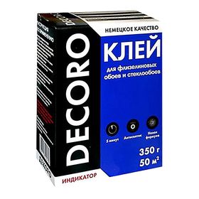 

Клей для флизелиновых обоев и стеклообоев Decoro ART 120-350, 350 г (на 50 м²)