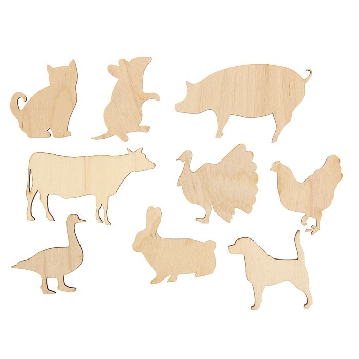 Набор заготовок "Животные" 9шт, 6см