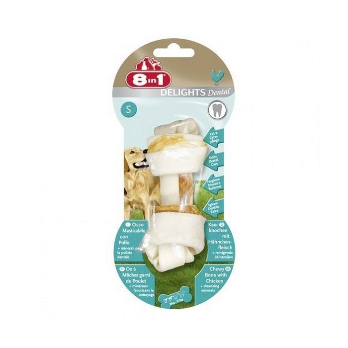 Косточка для мелких и средних собак 8in1 DENTAL DELIGHTS S, с куриным мясом и минералами, 11 см 1