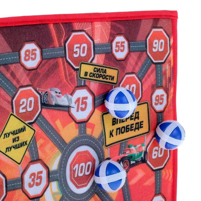 Дартс "Тачки", 35 х 35 см, 3 мяча-липучки