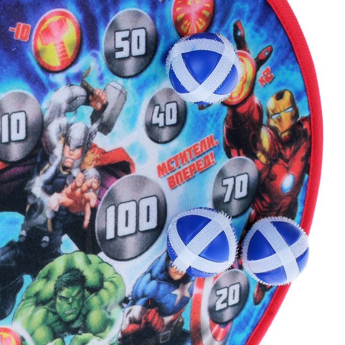 Дартс "Мстители", d=28 см, 3 мяча-липучки