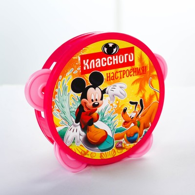 Бубен "Весёлые нотки", Клуб Микки мауса, d=10 см, МИКС
