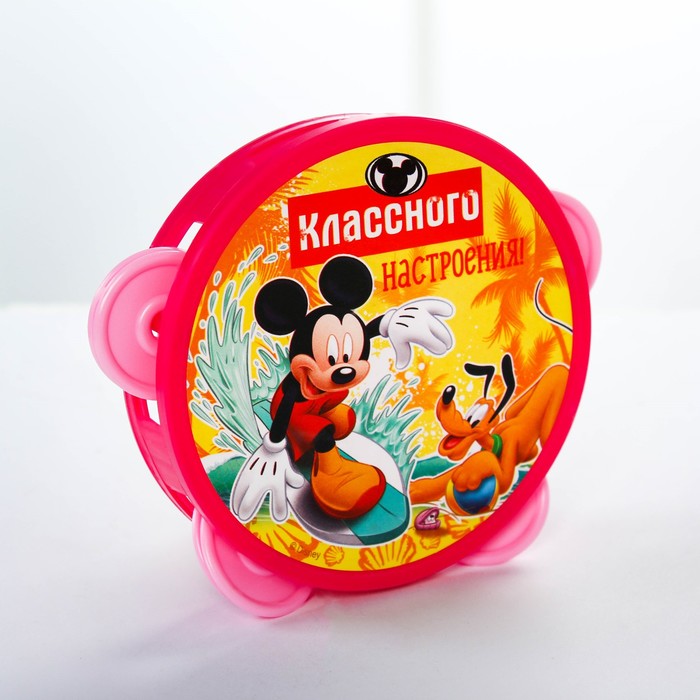 Бубен "Весёлые нотки", Клуб Микки мауса, d=10 см, МИКС