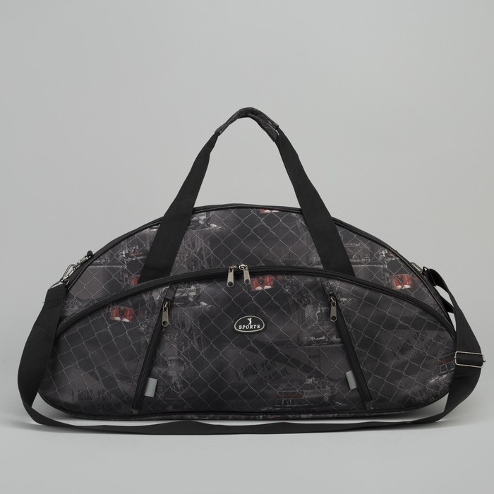 Сумка спортивная на молнии "Трамвай", 1 отдел, 1 наружный карман, цвет чёрный