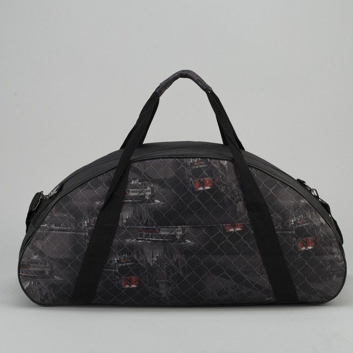 Сумка спортивная на молнии "Трамвай", 1 отдел, 1 наружный карман, цвет чёрный