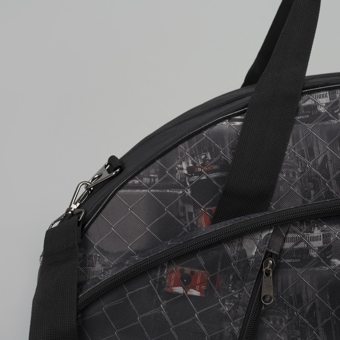 Сумка спортивная на молнии "Трамвай", 1 отдел, 1 наружный карман, цвет чёрный