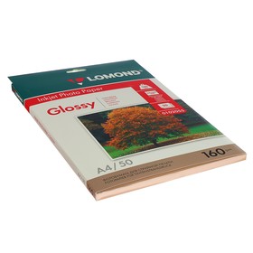 

Фотобумага для струйной печати А4 LOMOND, 102055, 160 г/м², 50 листов, односторонняя, глянцевая