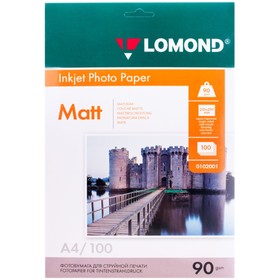 Фотобумага для струйной печати А4 LOMOND, блок 90 г/м², 100 листов, матовая, односторонняя (0102001) от Сима-ленд