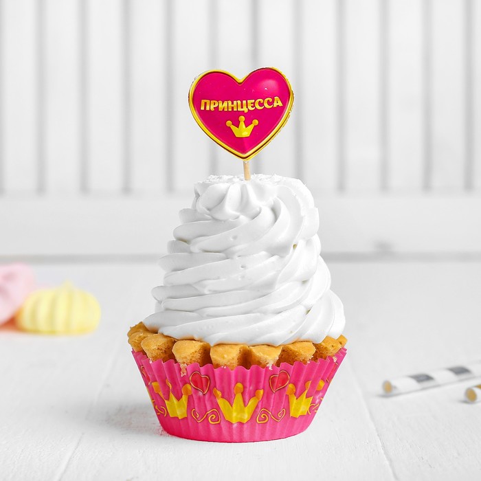 Украшения для кексов "Принцесса", набор: формочки 24 шт., шпажки 24 шт.