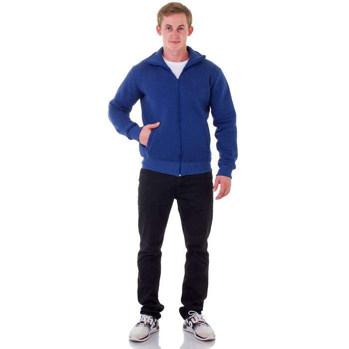 Джемпер-толстовка мужской на молнии арт.920, цвет джинс, р-р L